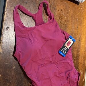 TYR Merlot colour one-piece swimsuit with control fit — large